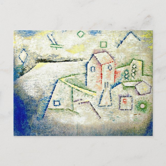 Paul Klee art: Landhaus im Norden Postkarte (Vorderseite)