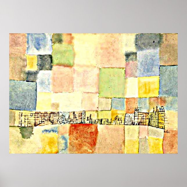 Paul Klee art - Neuer Stadtteil in M Poster (Vorne)