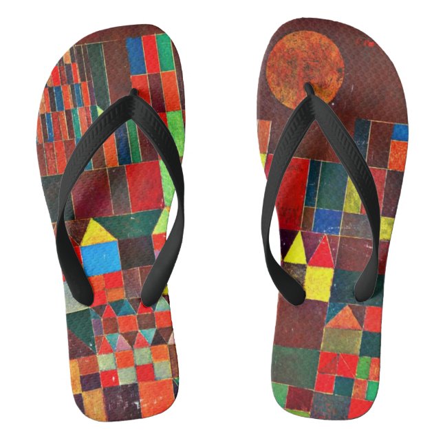 Paul Klee art - Schloss und Sonne Flip Flops (Fußbett)