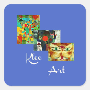 Paul Klee artwork Collage Quadratischer Aufkleber
