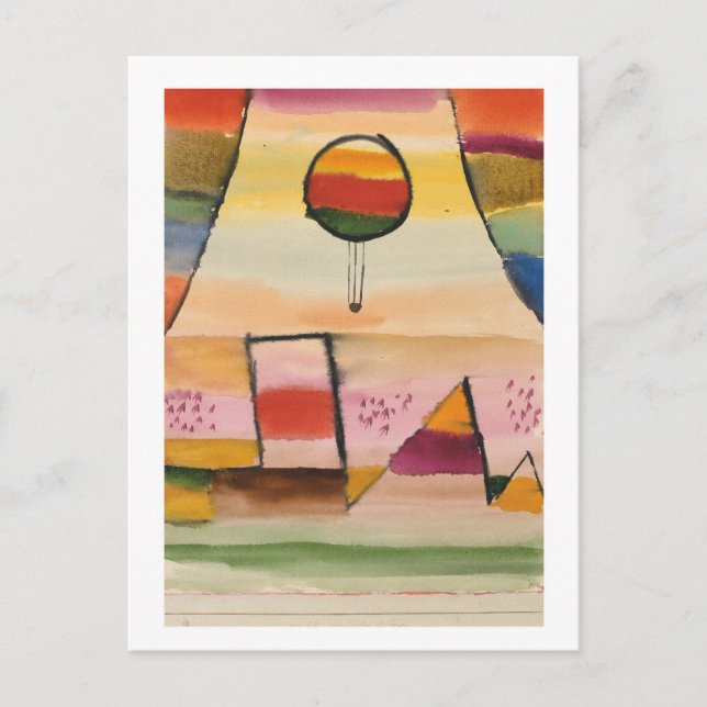 Paul Klee, "Ballon im Fenster", 1929 Postkarte (Vorderseite)