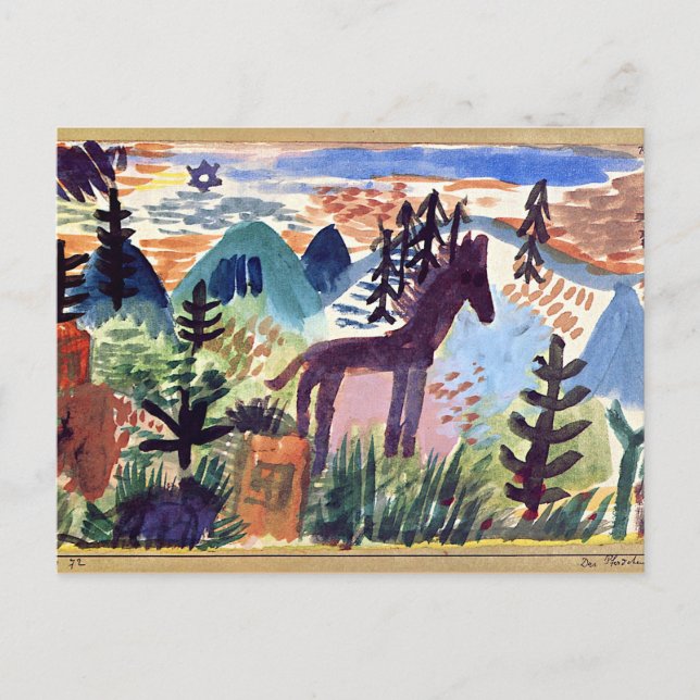 Paul Klee - Das Pferd Postkarte (Vorderseite)