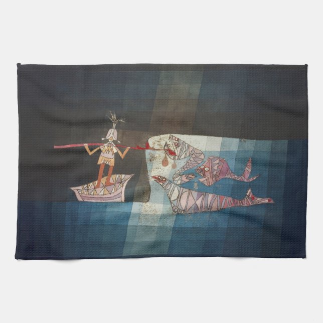 Paul Klee Der Seefahrer Abstrakter Maritimer Poste Geschirrtuch (Horizontal)