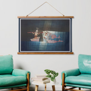 Paul Klee Der Seefahrer Abstrakter Maritimer Poste Wandteppich Mit Holzrahmen