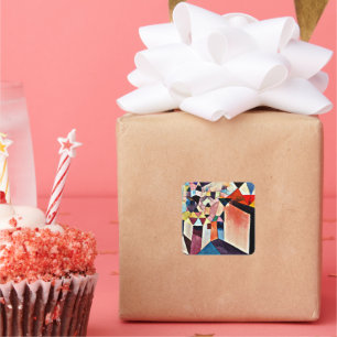 Paul Klee, Einblick in eine Stadt, Quadratischer Aufkleber