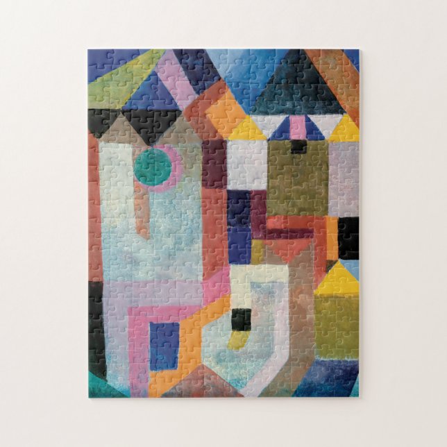 Paul Klee, farbenfrohe Architektur (1917) - Farben Puzzle (Vertikal)