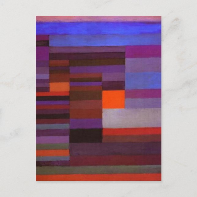 Paul Klee Feuer im Abend Abstrakte Kunst Postkarte (Vorderseite)