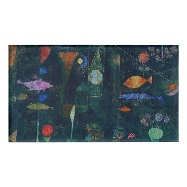 Paul Klee Fish Magic Abstrakte Malerei Grafik Namenschild (Vorderseite)