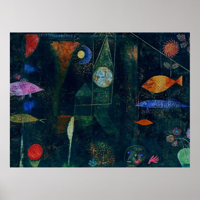Paul Klee Fish Magic Abstrakte Malerei Grafik Poster (Vorne)