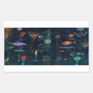Paul Klee Fish Magic Abstrakte Malerei Grafik Rechteckiger Aufkleber