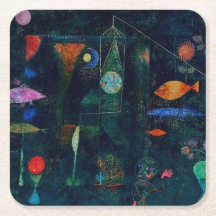 Paul Klee Fish Magic Abstrakte Malerei Grafik Rechteckiger Pappuntersetzer