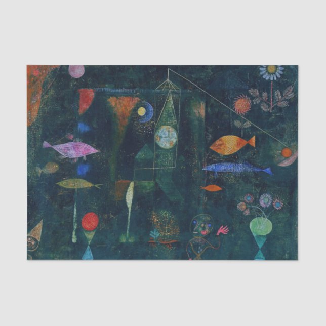 Paul Klee Fish Magic Abstrakte Malerei Grafik Seidenpapier (Vorderseite)