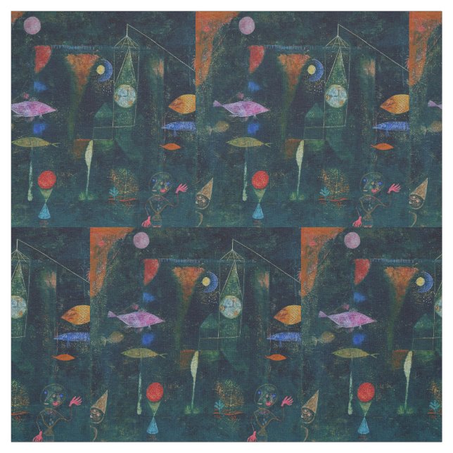 Paul Klee Fish Magic Abstrakte Malerei Grafik Stoff (Muster)