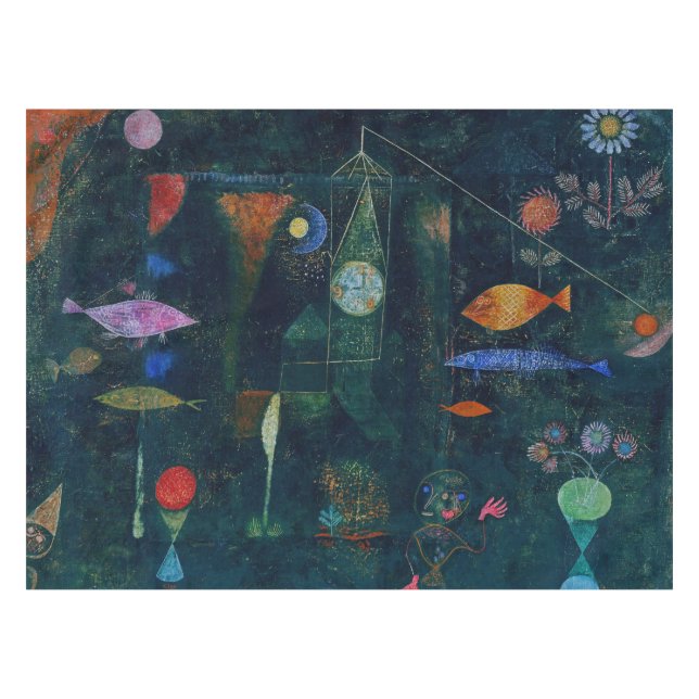 Paul Klee Fish Magic Abstrakte Malerei Grafik Tischdecke (Vorderseite (Horizontal))