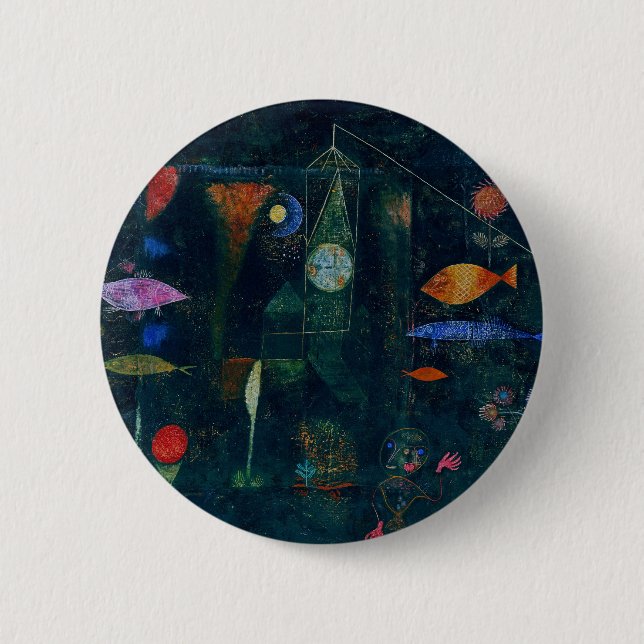 Paul Klee Fish Magic Abstrakte Malerei Grafische K Button (Vorderseite)