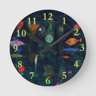 Paul Klee Fish Magic Abstrakte Malerei Grafische K Runde Wanduhr