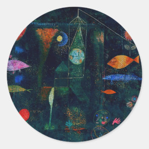 Paul Klee Fish Magic Abstrakte Malerei Grafische K Runder Aufkleber