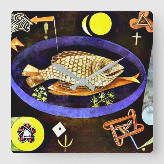 Paul Klee, Gemälde Quadratische Wanduhr (Vorderseite)