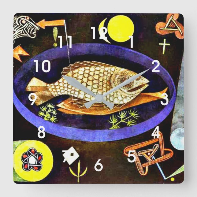 Paul Klee, Gemälde Quadratische Wanduhr (Vorderseite)