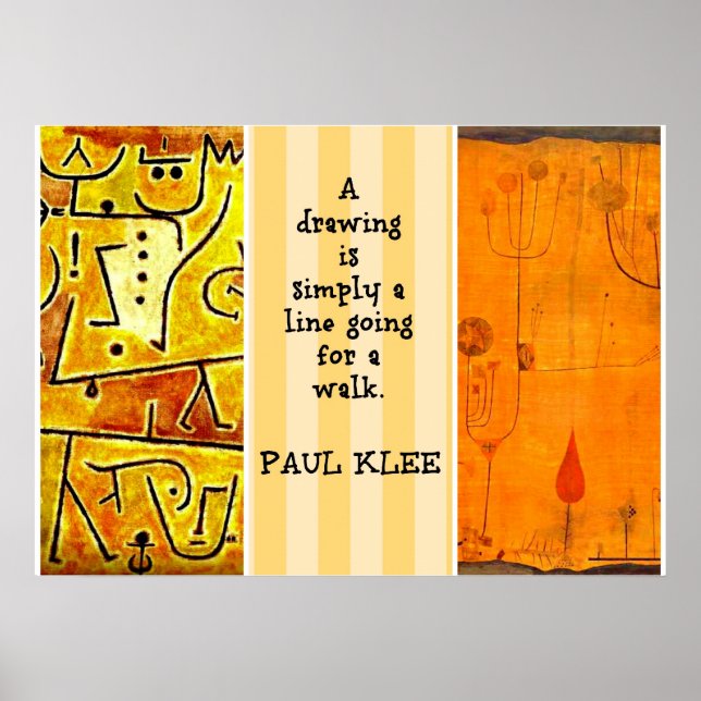 Paul Klee Gemälde und Paul Klee Zitat Poster (Vorne)