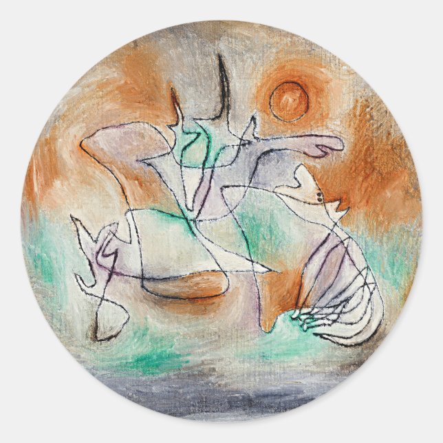 Paul Klee - Howling Dog, Runder Aufkleber (Vorderseite)