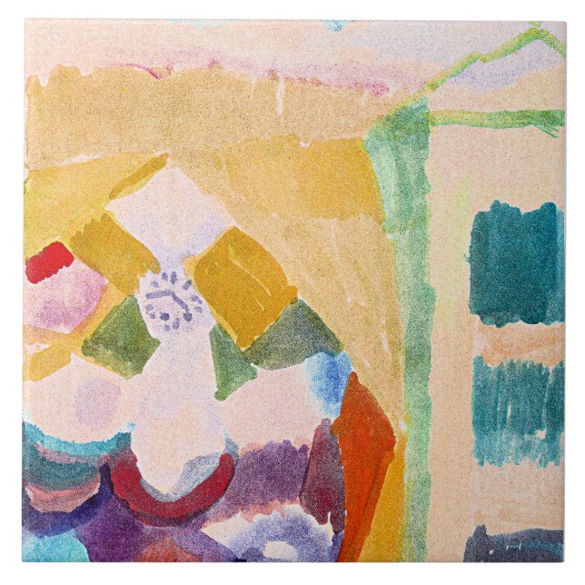 Paul Klee - Innenraum mit der Uhr Fliese (Vorderseite)
