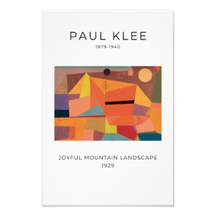 Paul Klee, Joyful Mountain Landschaft, Abstrakte K Fotodruck