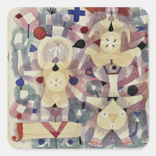 Paul Klee, Karneval im Schnee, Quadratischer Aufkleber