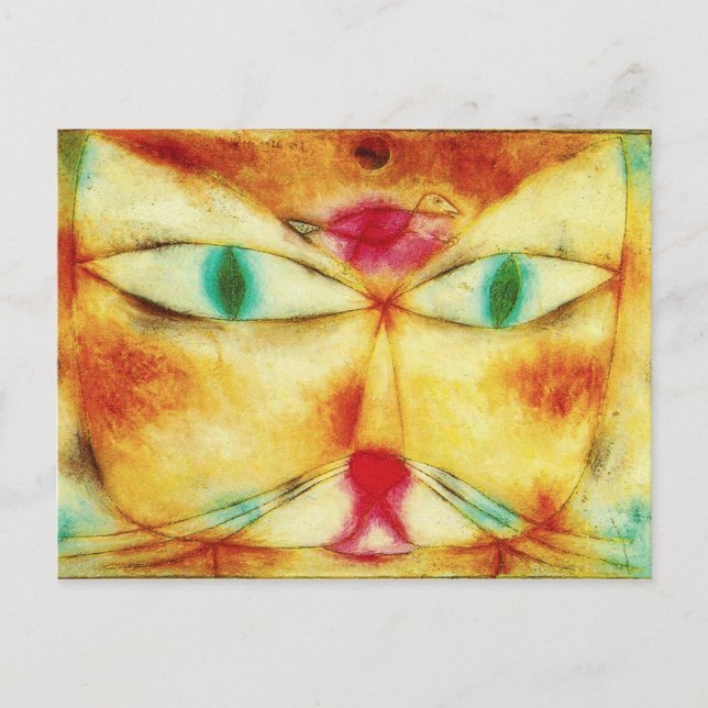 Paul Klee-Katze und Vogel-Postkarte Postkarte (Vorderseite)