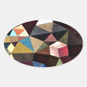 Paul Klee Kunst: Kristalline Landschaft Ovaler Aufkleber
