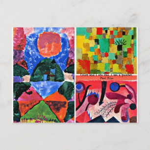 Paul Klee Kunstsammlung und Zitat Postkarte