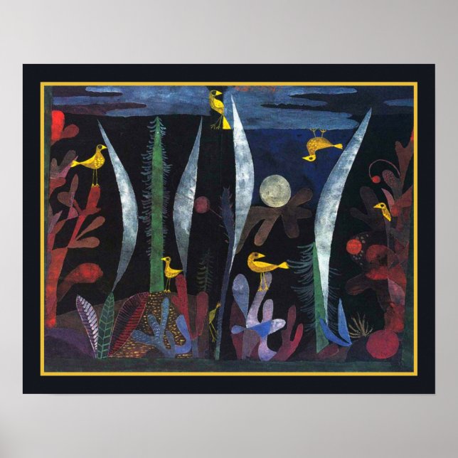 Paul Klee "Landschaft mit Gelben Vögeln" ca. 1923 Poster (Vorne)