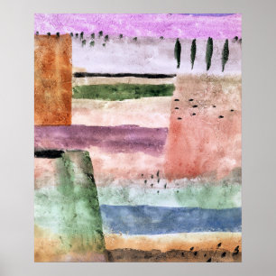 Paul Klee, Landschaft mit Pappeln, Poster