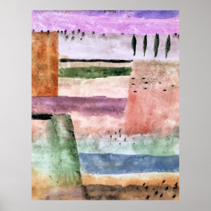 Paul Klee, Landschaft mit Pappeln, Poster