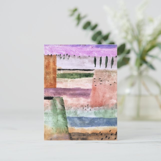 Paul Klee, Landschaft mit Pappeln, Postkarte (Stehend Vorderseite)