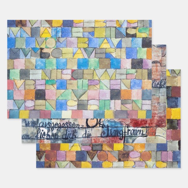 Paul Klee Letters Wrapping Paper Sheets Geschenkpapier Set (Set)