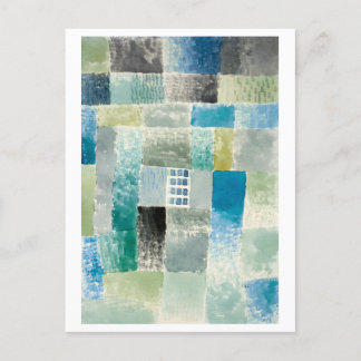 Paul Klee Malerei, "First House in a Settlement" Postkarte