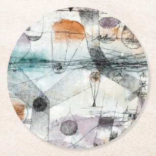 Paul Klee Pflanzen Erd- und Luftreich: Bauhaus Runder Pappuntersetzer