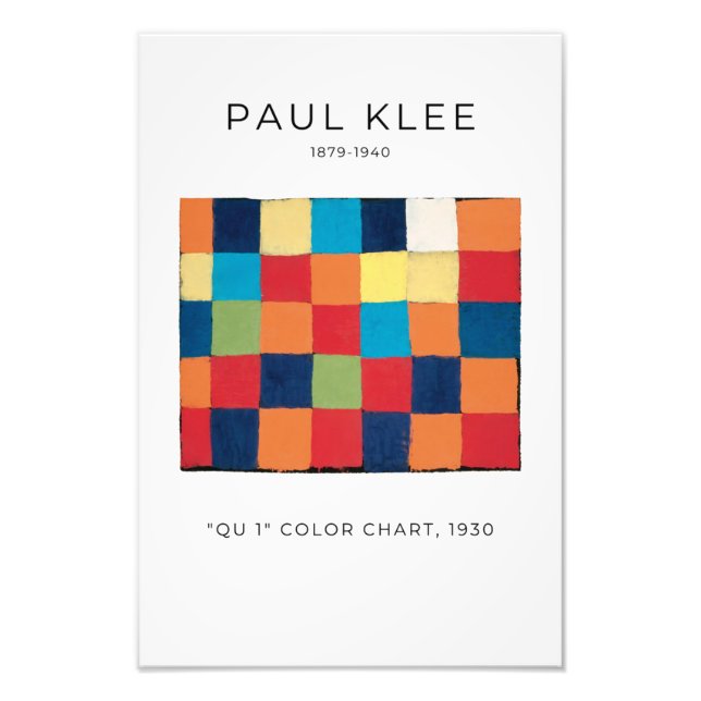 Paul Klee, Qu 1 Farbdiagramm, Abstrakte Farbkunst Fotodruck (Vorne)