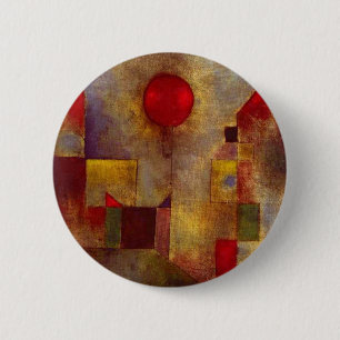 Paul Klee Red Balloon Abstrakte farbenfrohe Kunst Button