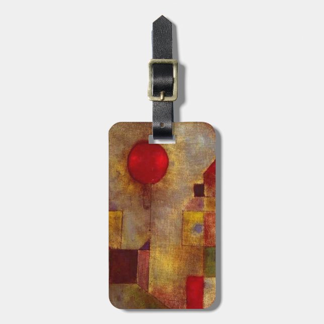 Paul Klee Red Balloon Abstrakte farbenfrohe Kunst Gepäckanhänger (Vorderseite vertikal)