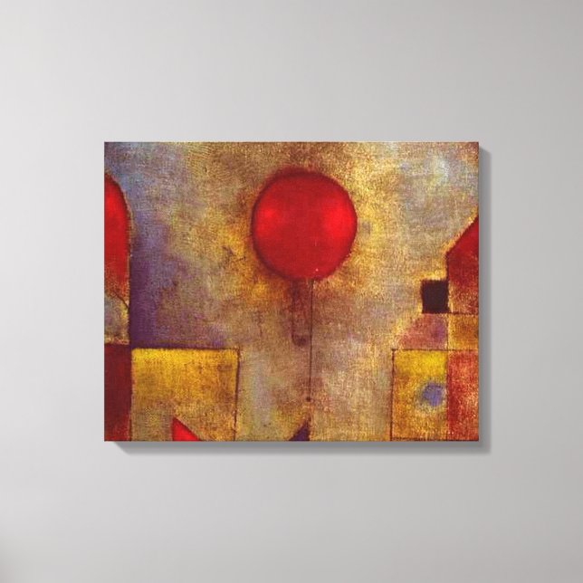 Paul Klee Red Balloon Abstrakte farbenfrohe Kunst Leinwanddruck (Vorderseite)