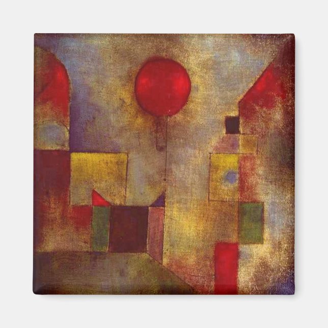 Paul Klee Red Balloon Abstrakte farbenfrohe Kunst Magnet (Vorne)