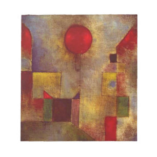 Paul Klee Red Balloon Abstrakte farbenfrohe Kunst Notizblock