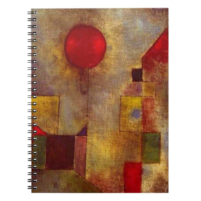 Paul Klee Red Balloon Abstrakte farbenfrohe Kunst Notizblock (Vorderseite)