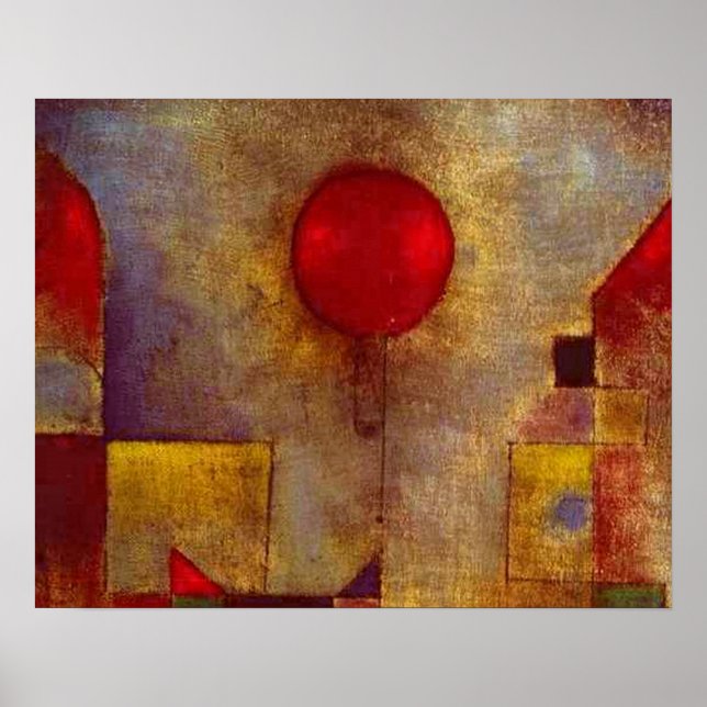 Paul Klee Red Balloon Abstrakte farbenfrohe Kunst Poster (Vorne)