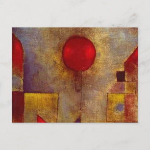 Paul Klee Red Balloon Abstrakte farbenfrohe Kunst Postkarte