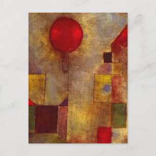 Paul Klee Red Balloon Abstrakte farbenfrohe Kunst Postkarte