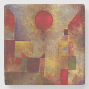 Paul Klee Red Balloon Abstrakte farbenfrohe Kunst Steinuntersetzer
