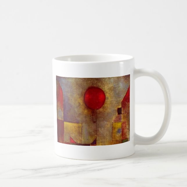 Paul Klee Red Balloon Abstrakte farbenfrohe Kunst Tasse (Rechts)